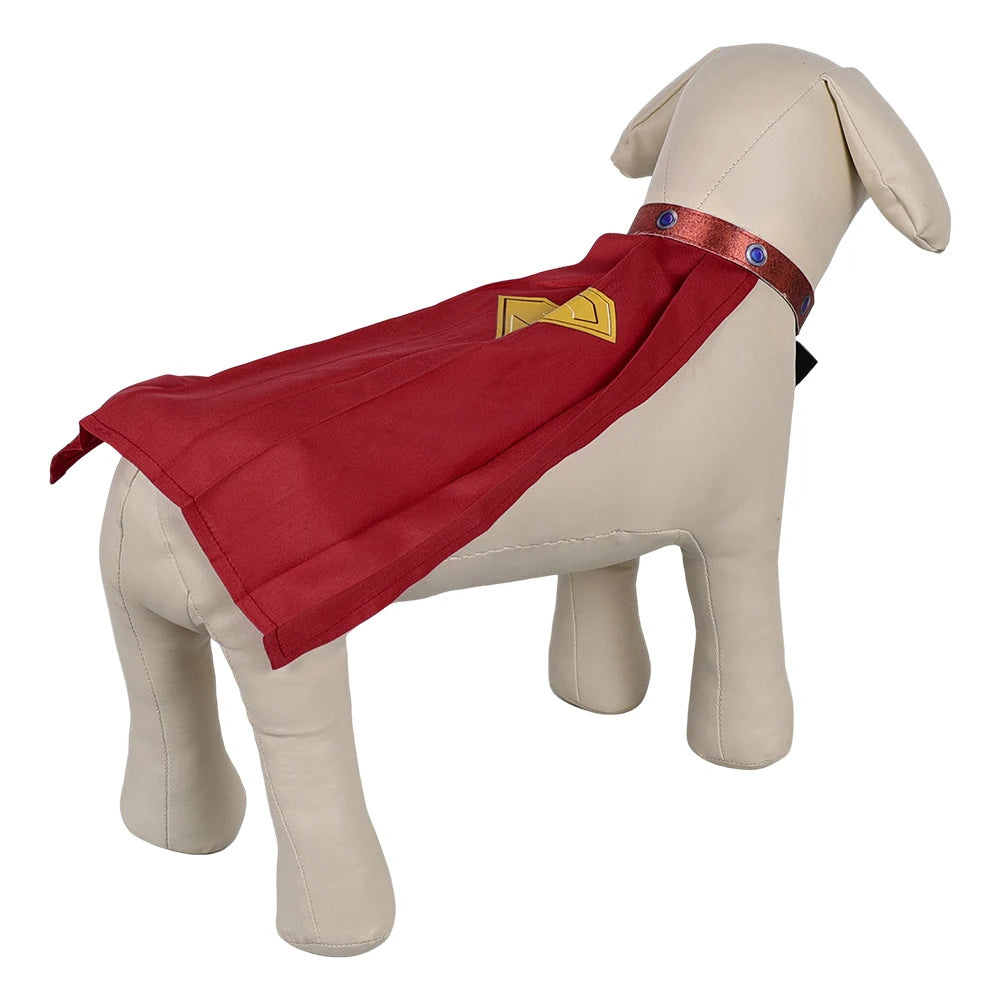 Small Dog Superdog Krypto Cosplay Red Cloak 2025 Fantasy Movie Superhero Costume Disfraz Accessories Halloween Puppy Pet Outfits