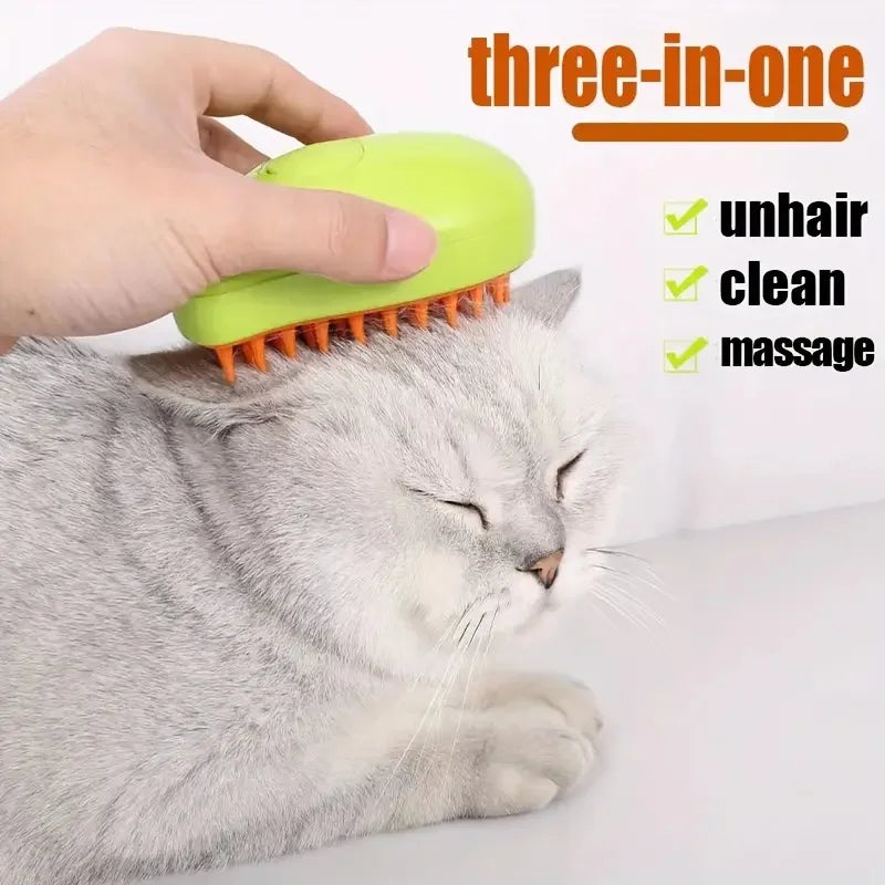 Cat Dog Steamy Brush Steam Brush Electric Sprayer for Massage Pet Grooming tool Shedding 3 in 1 Electric Sprays Massage Combs