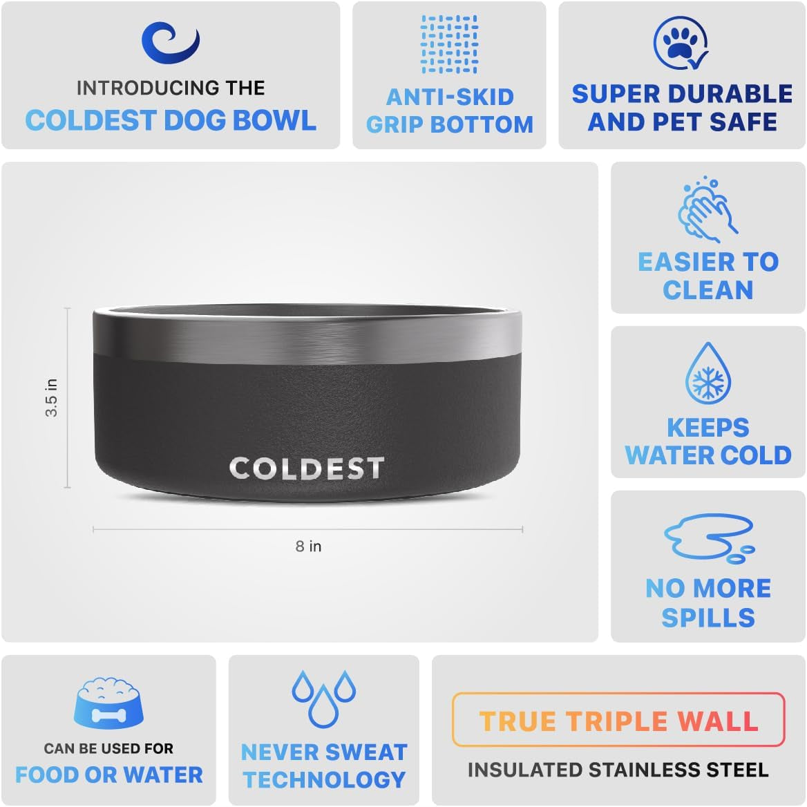 Coldest Dog Bowl Stainless Steel
