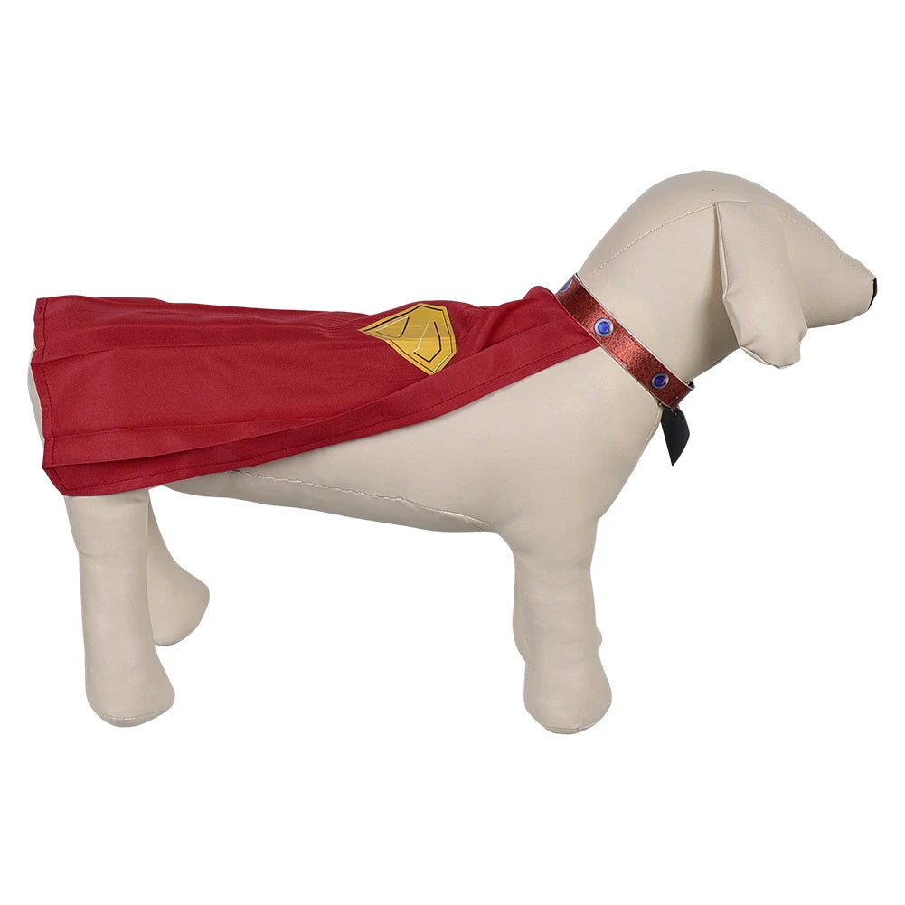 Small Dog Superdog Krypto Cosplay Red Cloak 2025 Fantasy Movie Superhero Costume Disfraz Accessories Halloween Puppy Pet Outfits