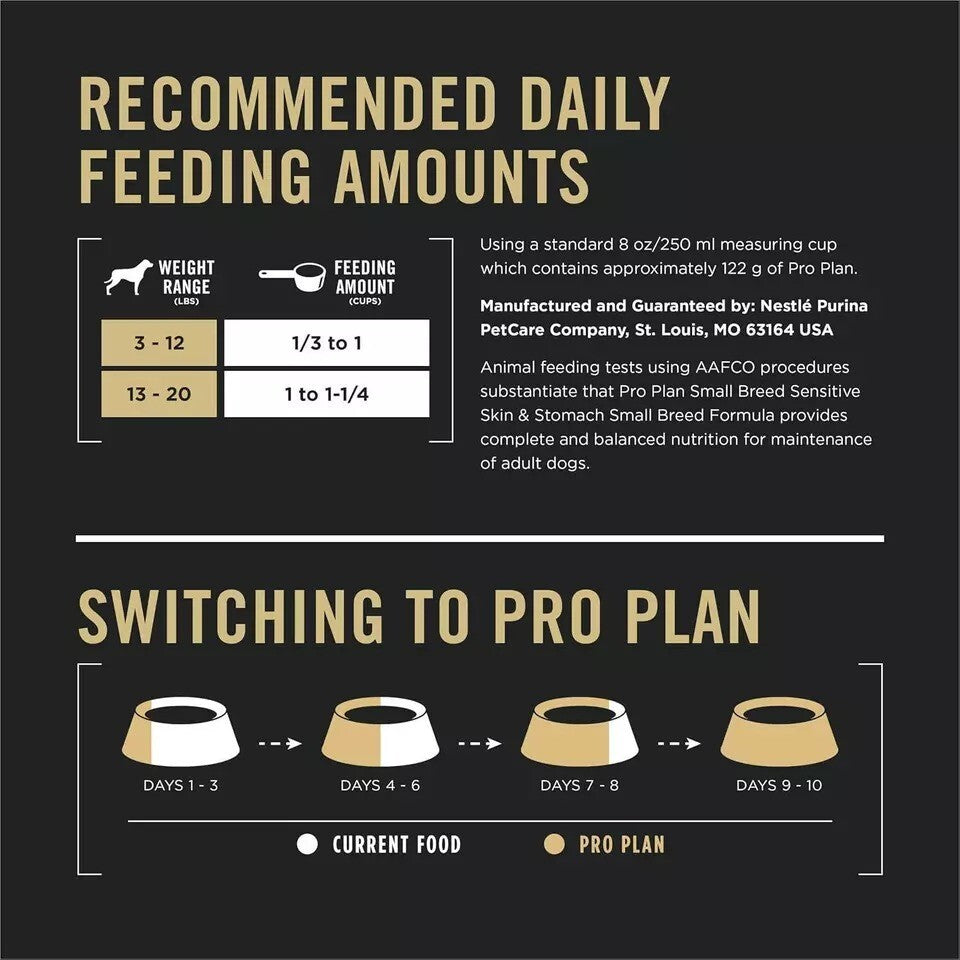 Purina Pro Plan Sensitive Skin and Stomach Adult Dog Food Small Breed Salmon And