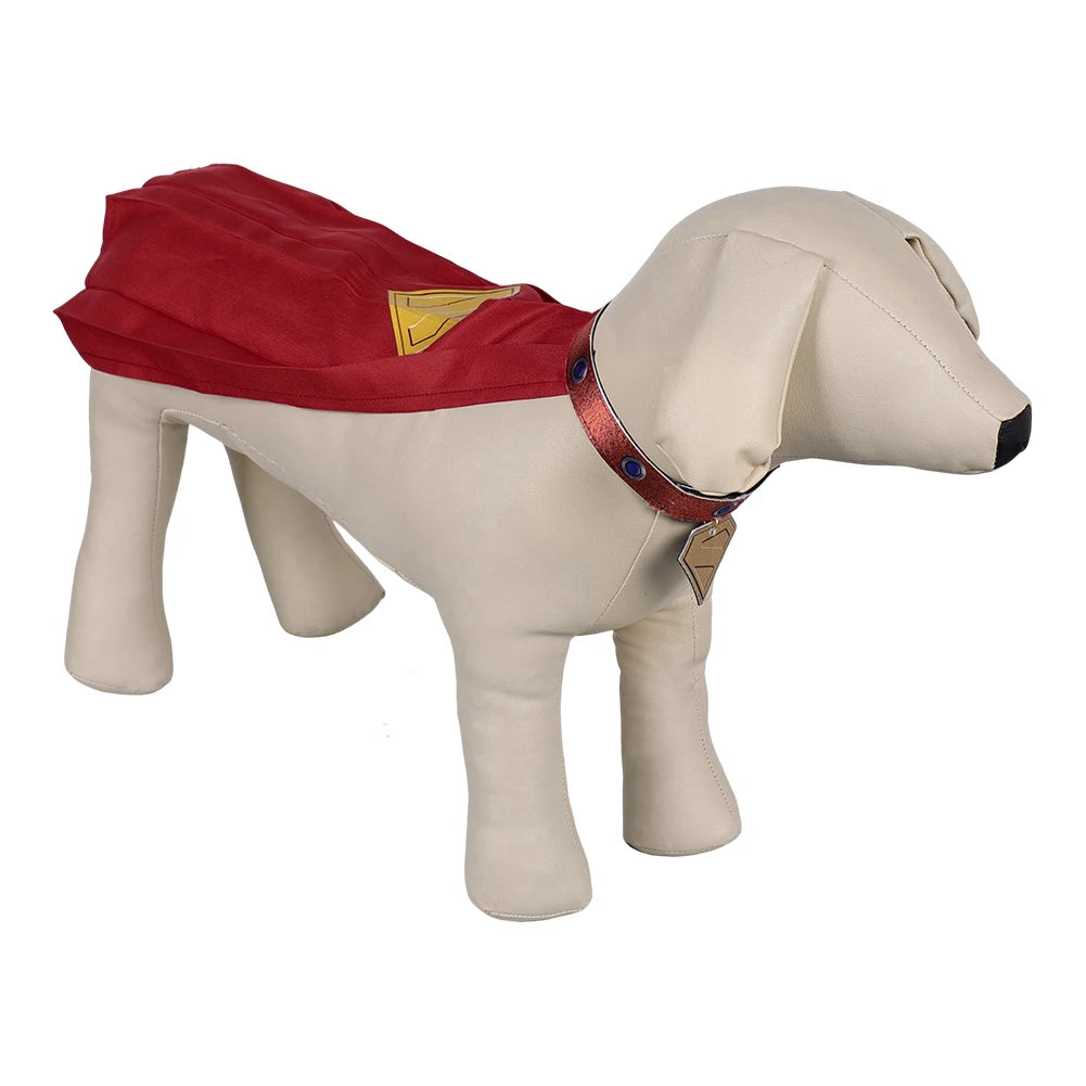 Small Dog Superdog Krypto Cosplay Red Cloak 2025 Fantasy Movie Superhero Costume Disfraz Accessories Halloween Puppy Pet Outfits