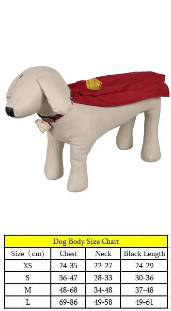 Small Dog Superdog Krypto Cosplay Red Cloak 2025 Fantasy Movie Superhero Costume Disfraz Accessories Halloween Puppy Pet Outfits