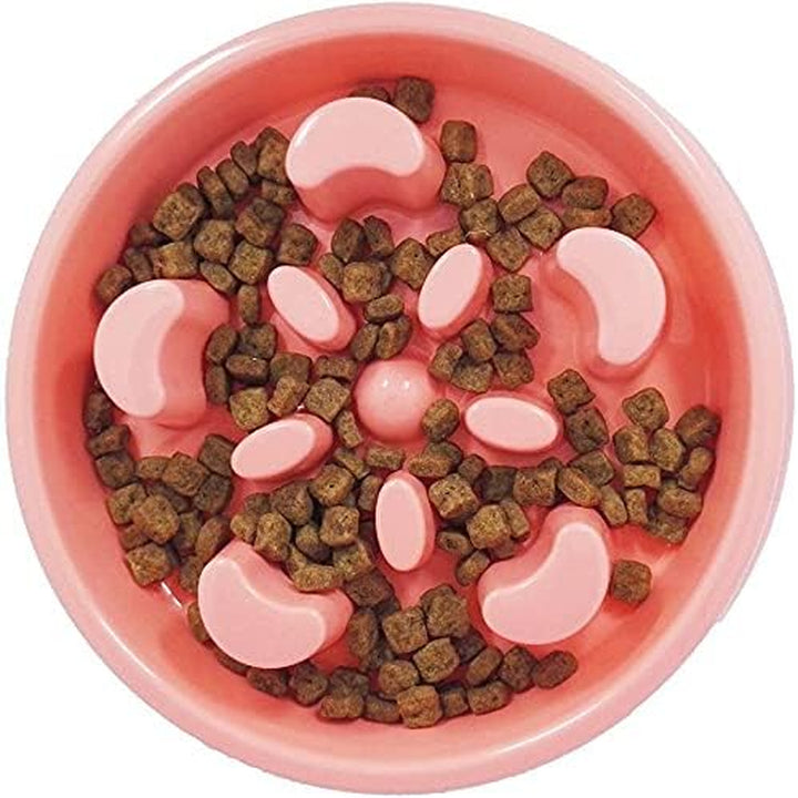 Slow Feeder Dog Bowls, Fun Feeder Sol Bowl, Maze Interactive Dog Puzzle Non Skid Stop Dog Food Bowls. Eco-Friendly Non Toxic Healthy Design Dog Bowl for Large Medium Small Dogs (Red)
